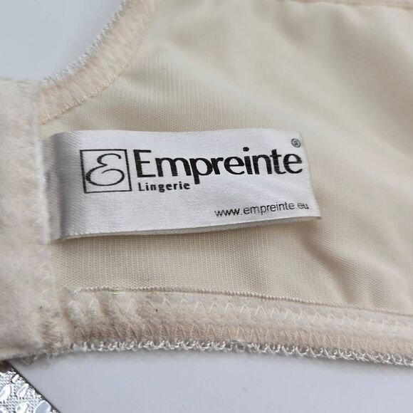 Empreinte Lilly Rose Bra Size 32F Beige Lace Full Cup Underwire - Picture 4 of 5
